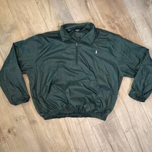 Vintage Polo Ralph Lauren Green Windbreaker Mens Size XL